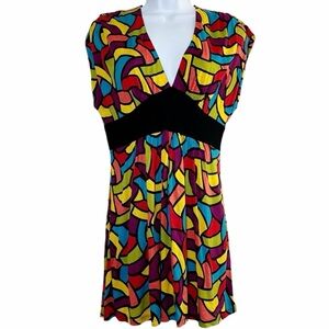 Lush x Wet Seal Women’s Medium Mini Dress Colorful Geometric Abstract Y2K NWOT